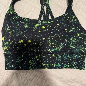 Lululemon Athletica Black and Green Sports Bra